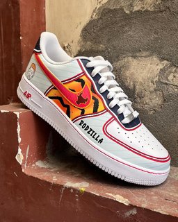 Red Black Orange Custom Air Force 1 - view 2