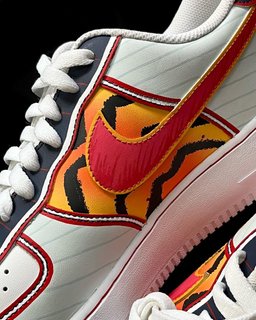 Red Black Orange Custom Air Force 1 - view 3