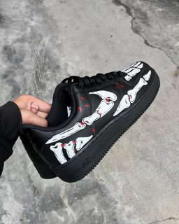 Skeleton Black White Red Custom Air Force 1 - view 2