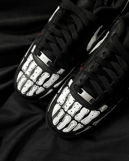 Skeleton Black White Red Custom Air Force 1 - view 4