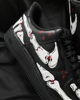 Skeleton Black White Red Custom Air Force 1 - view 3