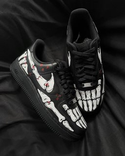 Skeleton Black White Red Custom Air Force 1 - view 5