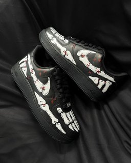 Skeleton Black White Red Custom Air Force 1 - view 6