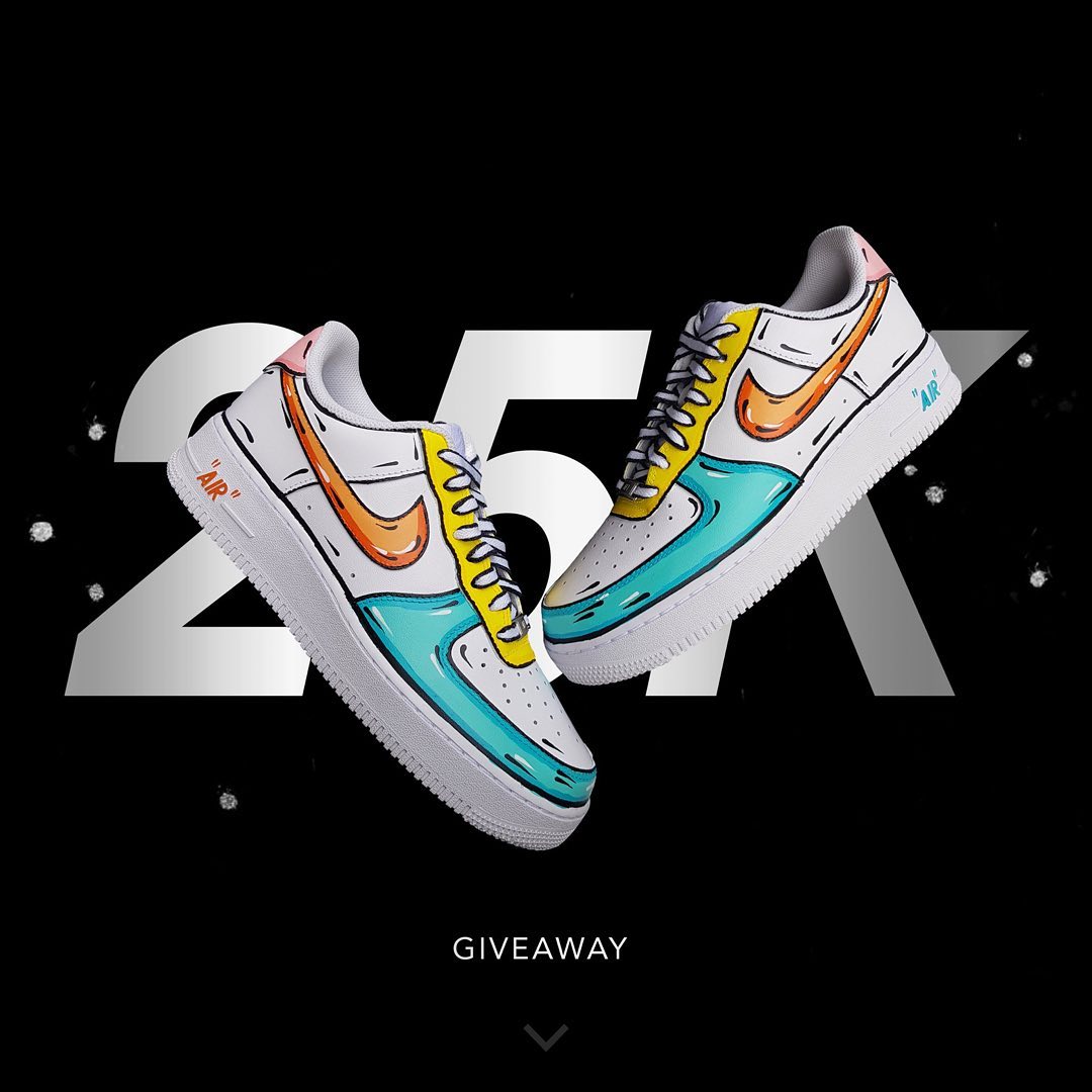 Orange Yellow Light Blue White Custom Air Force 1