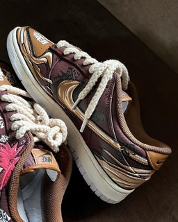 Cartoon Man Red Dark Light Brown Font Custom Air Force 1 - view 4