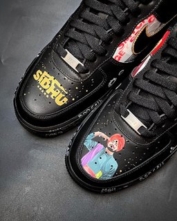 Cartoon Role Red Black Yellow White Font Custom Air Force 1 - view 3