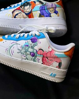 Cartoon Role Orange Blue Green White Custom Air Force 1 - view 2