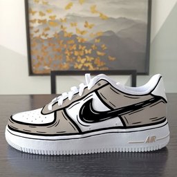 Cartoon Grey Custom Air Force 1