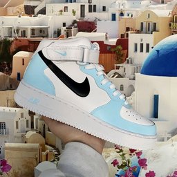 Blue Black Mid Custom Air Force 1 - view 2