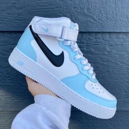 Blue Black Mid Custom Air Force 1 - view 3