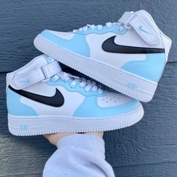 Blue Black Mid Custom Air Force 1 - view 4