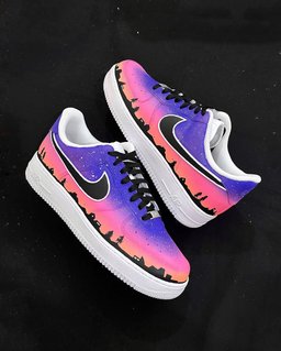 Night Star Building Purple Pink gradient Custom Air Force 1 - view 4