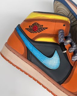 Orange Yellow Blue White Black Custom Air Force 1 - view 4