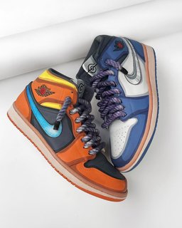 Orange Yellow Blue White Black Custom Air Force 1 - view 7