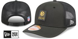 Pittsburgh Steelers 2025 Hot Weather NFL Sideline Snapback Black New Era hat – front and back