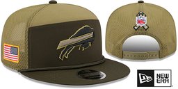 Buffalo Bills 2025 Salute to Service Snapback Dark Green Olive New Era hat – front and back