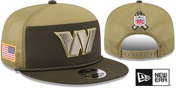 Washington Commanders 2025 Salute to Service Snapback Dark Green Olive New Era hat – front and back