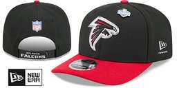 Atlanta Falcons 2026 Pre-Curved NFL Draft Stretch Snap Black Red New Era hat – front and back