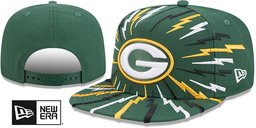 Green Bay Packers Bolt A-Frame Snapback Green New Era hat – front and back