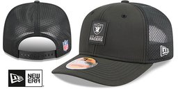 Las Vegas Raiders 2025 Hot Weather NFL Sideline Snapback Black New Era hat – front and back