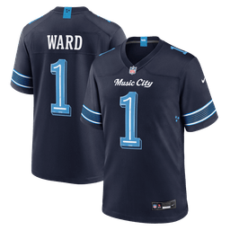 Cameron Ward #1 Tennessee Titans 2026 Rivalries Premium Football Jersey – Navy front product view