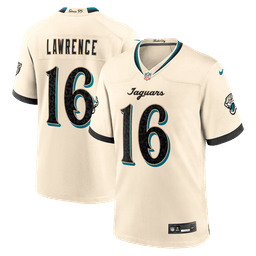 Trevor Lawrence #16 Jacksonville Jaguars 2026 Rivalries Premium Football Jersey – Natural front product view