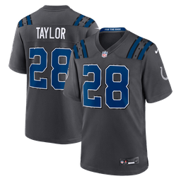 Jonathan Taylor #28 Indianapolis Colts 2026 Rivalries Premium Football Jersey – Anthracite front product view