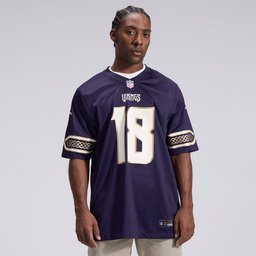 Justin Jefferson #18 Minnesota Vikings 2026 Rivalries Premium Football Jersey – Purple front product view