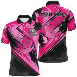 Men Golf Polo Shirt Custom Pink Camo Male Golf Attire For Men For Men, Golf Polo Shirt, Golf Shirts