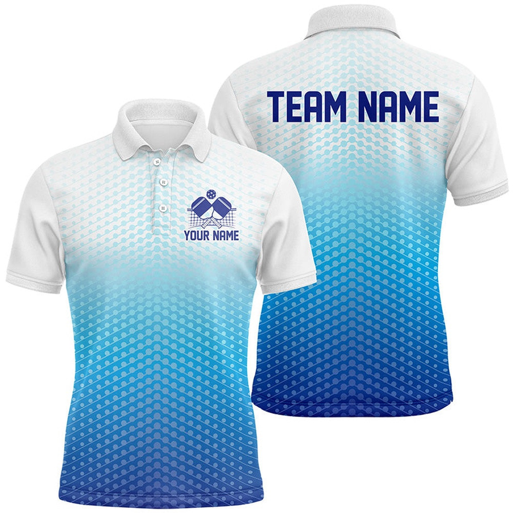 Custom Blue Pickleball Shirts For Men, Pickleball Team Shirt With Name Pickleball Polo Shirt, Pickleball Polo Shirts