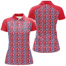 Custom American Flag Pickleball Polo Shirts, Patriotic Pickleball Polo Shirts For Women's, Pickleball Polo Shirts
