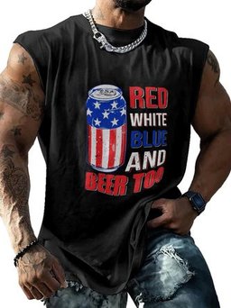 Indepndence Day Beer Crewneck Tank Tops Sleeveless Shirt