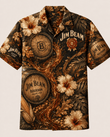 Jim Beam Bourbon Barrel Splash Hawaiian Shirt