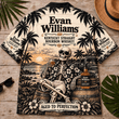 Evan Williams Too Old To Care Skeleton Vintage Hawaiian Shirt