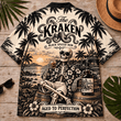 Kraken Rum Too Old To Care Skeleton Vintage Hawaiian Shirt