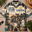Cruzan Rum Too Old To Care Skeleton Vintage Hawaiian Shirt