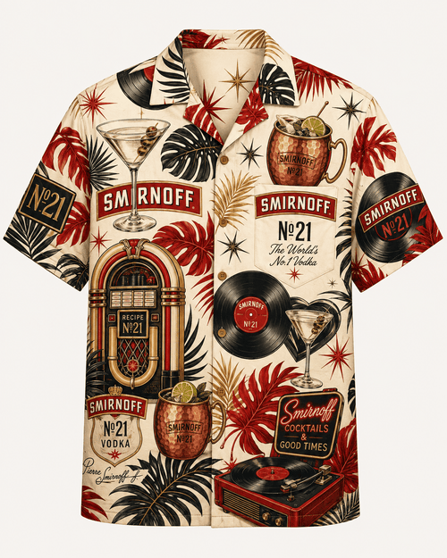 Smirnoff No.21 Retro Vinyl Hawaiian Shirt