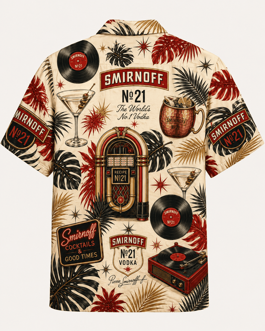 Smirnoff No.21 Retro Vinyl Hawaiian Shirt