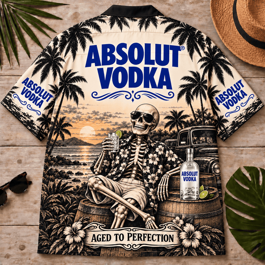 Absolut Too Old To Care Skeleton Vintage Hawaiian Shirt