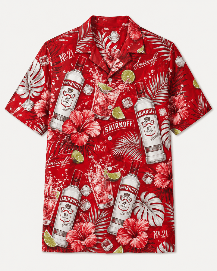 Smirnoff Red Tropical Splash Hawaiian Shirt