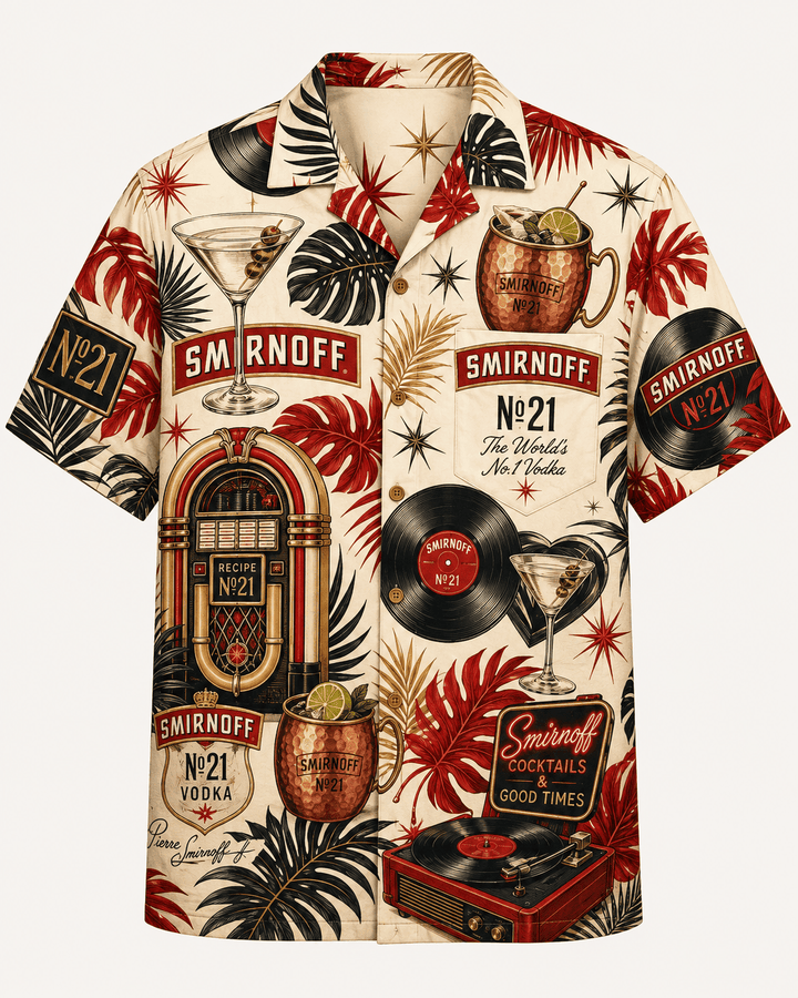 Smirnoff No.21 Retro Vinyl Hawaiian Shirt