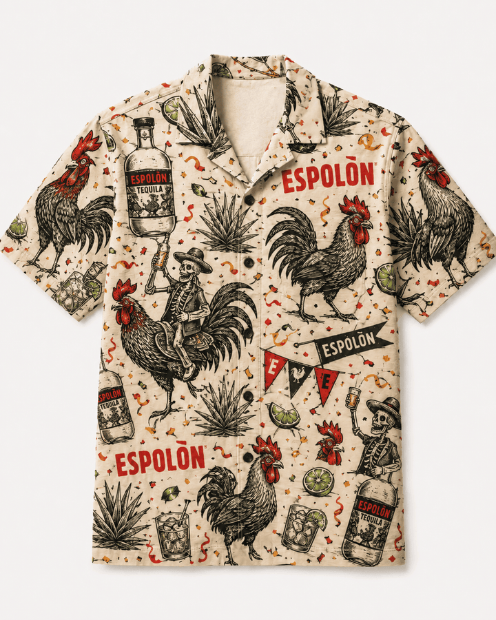 Espolòn Fiesta Rooster Hawaiian Shirt