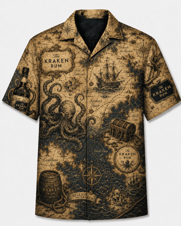 The Kraken Treasure Map Hawaiian Shirt