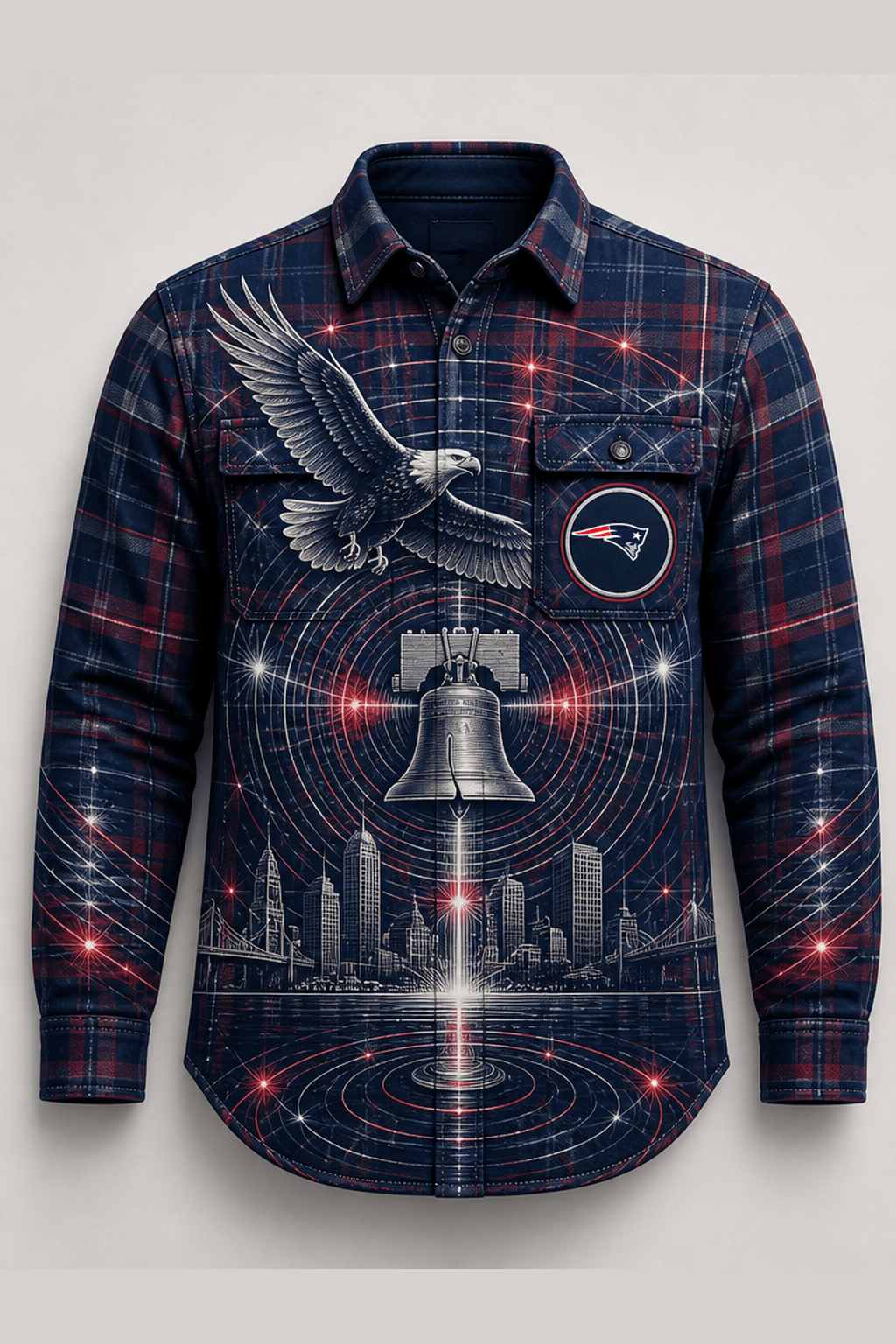 New England Plaid Overshirt - Sonic Plaid - product_front