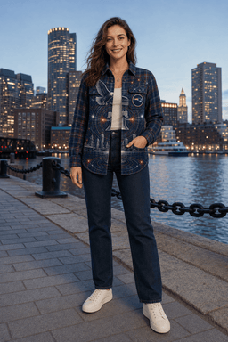 New England Plaid Overshirt - Sonic Plaid - lifestyle_front