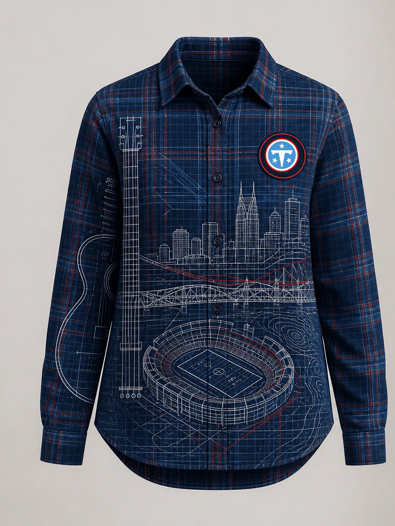 Tennessee Plaid Overshirt - Stadium Blueprint - product_front