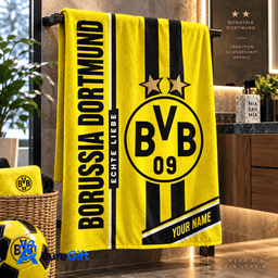 Borussia Dortmund Bundesliga Matchday Personalized Name Bath Towel For Fan - Limited Edition