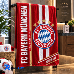 Bayern Munich Bundesliga Matchday Personalized Name Bath Towel For Fan - Limited Edition
