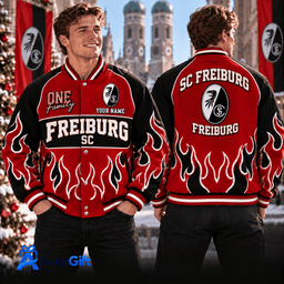 SC Freiburg Bundesliga Matchday Personalized Name Varsity Jacket For Fan - Limited Edition