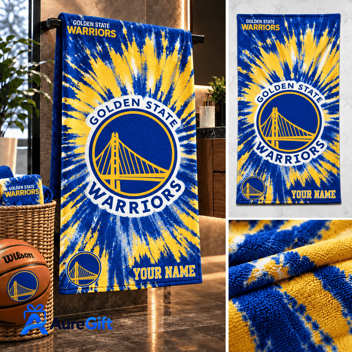 Golden State Warriors NBA Game Day Personalized Bath Towel – Premium Limited Edition Gift for Fans